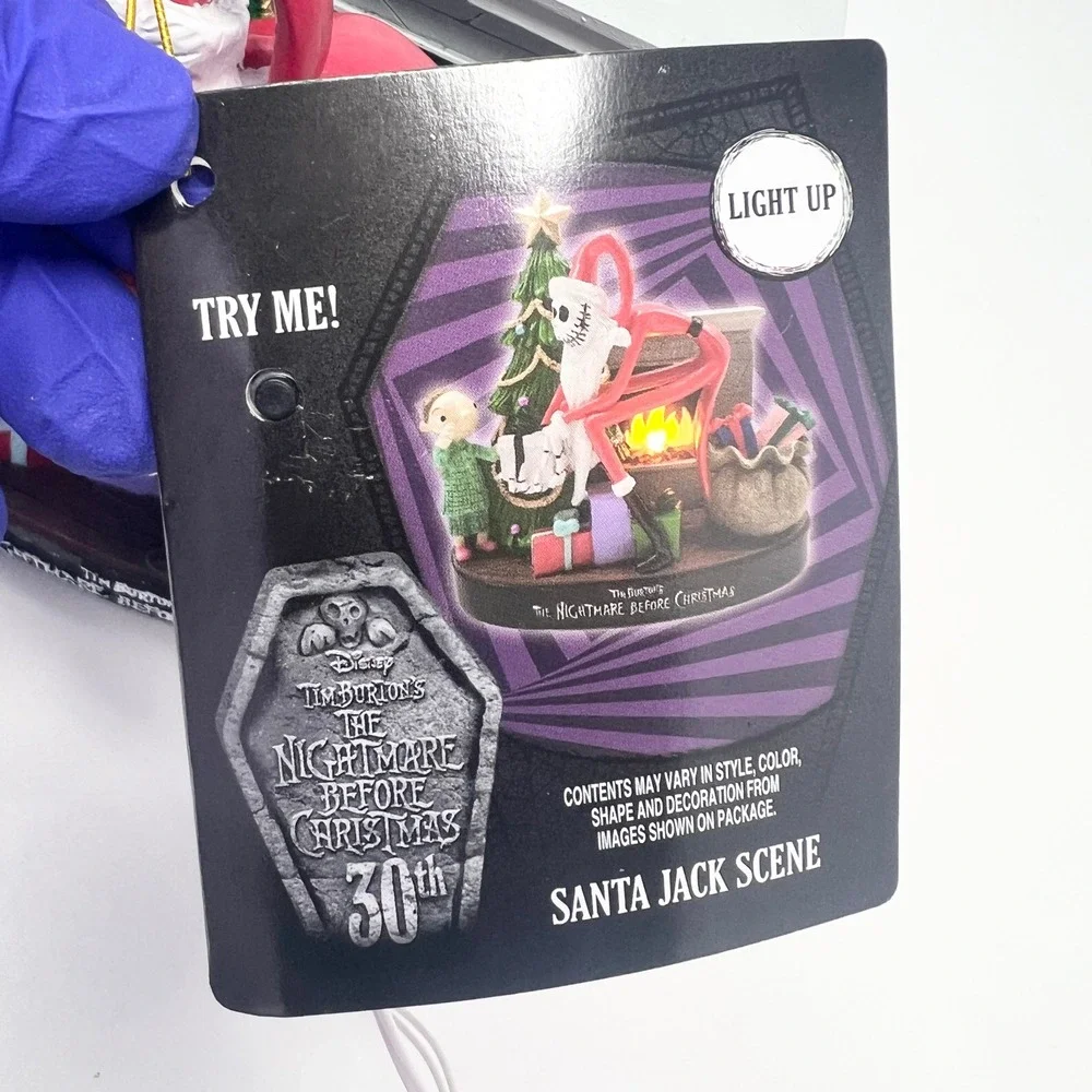 Disney Nightmare Before Christmas 30th Anniversary Santa Jack Light Up Scene NEW